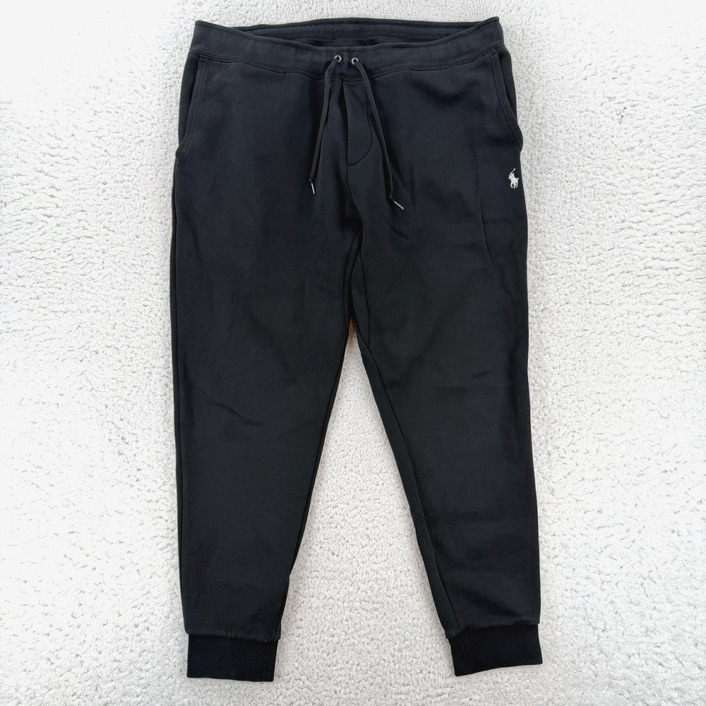 Polo Ralph Lauren Sweatpants Mens XXL Black Fleece Jogger Pants Elastic Waist